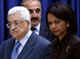 La secrétaire d'Etat américaine, Condoleezza Rice, aux côtés du président palestinien, Mahmoud Abbas, à Ramallah le 4 mars.(Photo : Reuters)