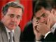 Alvaro Uribe (à gauche) s'est résolu à présenter ses excuses au président équatorien Rafael Correa.(Reuters / Montage: O.Pelletant, RFI)