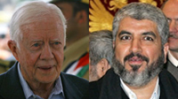 L'ancien président américain, Jimmy Carter (g) et le chef en exil du Hamas, Khaled Mechaal.(Montage : RFI)