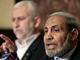 Mahmoud el-Zahar (d) et Saïd Seyam, dirigeants du Hamas, pendant une conférence de presse au Caire le 18 avril 2008.(Photo : Reuters)