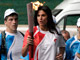 L'ex-championne argentine de tennis, Gabriela Sabatini, portant la flamme olympique à Buenos Aires le 11 avril 2008.(Photo : Reuters)