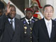 Le président ivoirien Laurent Gbagbo (g) et le secrétaire général de l'Onu Ban Ki-moon au palais présidentiel d'Abidjan.(Photo : Reuters)