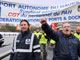 Les salariés du port du Havre manifestent contre la réforme des ports autonomes maritimes.(Photo : AFP)