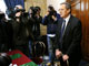 Le président de la compagnie franco-néerlandaise, Jean-Cyril Spinetta, lors de sa dernière conférence de presse en mars 2008 dans un hôtel de Rome en Italie.(Photo : AFP)