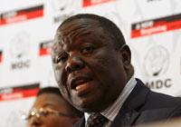 L'opposant Morgan Tsvangirai a donné une conférence de presse, le 1er avril 2008, à Harare.(Photo : Reuters)