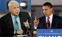 Le candidat John McCain a choisi son adversaire, Barack Obama.Montage : RFI