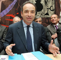 Jean-François Copé, le président de la Commission pour la Nouvelle Télévision publique. (Photo : AFP)