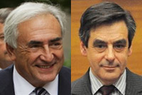 Le directeur du FMI, Dominique Strauss-Kahn (g) et le Premier ministre français, François Fillon.(Photos : AFP / Montage : RFI)