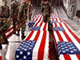 Cercueils de soldats américains tués en Irak et rapatriés aux Etats-Unis. Plus de 4115 militaires américains sont morts en Irak depuis l'invasion de mars 2003.(Photo : AFP)