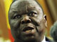 Morgan Tsvangirai  lors d'une conférence de presse, le 10 mai, à Pretoria.(Photo : AFP)