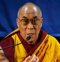 Le Dalaï Lama lors d'une conférence de presse à Sydney, le 12 juin 2008.(Photo : Reuters)