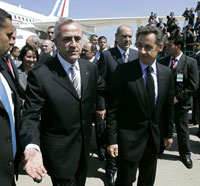 Le président libanais, Michel Sleimane (g) a reçu son homologue français, Nicolas Sarkozy (d).(Photo : Reuters)