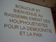 Plaque d'accueil de la plate-forme des partis houphouétistes.(Photo : le-rdr.org)