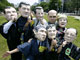 Des altermondialistes de l’Oxfam, portant des masques aux effigies des chefs d'Etat du G8, manifestent dans un parc à Sapporo au&nbsp;Japon, le 5&nbsp;juillet 2008.(Photo : Reuters)