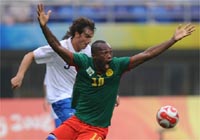 Christian Bekamenga face à l'Italie durant les J.O.(Photo : AFP/Peter Parks)