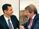 Le président syrien Bachar el-Assad (g) a reçu le ministre français des Affaires étrangères Bernard Kouchner à Damas le 25 août.(Photo : AFP)