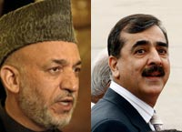 Le président afghan Hamid Karzaï (g) et le Premier ministre pakistanais Yousaf Raza Gilani (d).(Photo : Reuters / Montage : RFI)