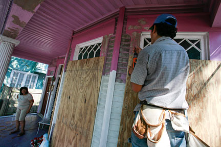 La Louisiane se protège avant l'arrivée de la tempête tropicale Gustav, le 28 août 2008.( Photo : Reuters )