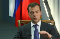 Le président russe Dimitri Medvedev : « <em>Nous travaillons pour la paix et la stabilité </em>».(Photo : AFP)