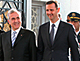 Les deux présidents, Michel Sleimane (g) et Bachar el-Assad (d), sont convenus, pour la première fois, d’établir des relations diplomatiques entre leur pays.(Photo : Reuters)