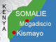 Kismayo, principal port du sud de la Somalie, à 500 Kilomètres de Mogadiscio, la capitale.(Carte : RFI)