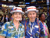 Ce couple est venu de Floride pour supporter Barack Obama.(Photo : Donaig Le Du / RFI)