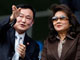 L’ancien Premier ministre thaïlandais Thaksin Shinawatra et sa femme à Manchester, le 24 août 2008.(Photo : Reuters)
