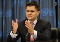 Vuk Jeremic, ministre des Affaires étrangères serbe.(Photo : AFP)