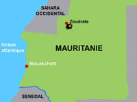 L'attaque s'est produite à 70 km à l'est de la ville minière de Zouérate. Les assaillants sont toujours recherchés.( Carte : RFI )