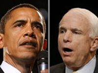 Barack Obama et John McCain s'affrontent à propos de la crise financière.(Photo: Reuters / Montage : RFI)