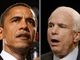 Les candidats démocrate Barak Obama (G ) et républicain John McCain (D),à la présidentielle américaine engagent le débat sur la crise financière.(Photo: Reuters / Montage : RFI)