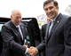 Le vice-président américain Dick Cheney (g) rencontre le président géorgien Mikhaeil Saakachvili (d), ce 4 septembre à Tbilissi.(Photo : Reuters)