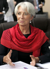 Christine Lagarde, ministre française de l'Economie, lors de la conférence des ministres des Finances européens à Nice, le 12&nbsp;septembre 2008.(Photo : Reuters)