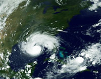 L'ouragan <em>Gustav </em>au large de la Nouvelle Orléans.(Photo : AFP)