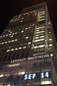 Le siège de la banque d'affaires américaine Lehman Brothers à New York.(Photo : Reuters)