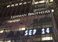 Le siège de la banque d'affaires américaine Lehman Brothers à New York.(Photo : Reuters)