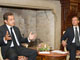 Le président en exercice de l'UE, Nicolas Sarkozy et le président russe, Dmitri Medvedev, le 10 octobre.(Photo: Reuters)