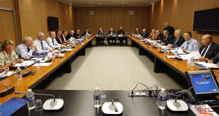 Réunion du Conseil fédéral de la FFF favorable à Raymond Domenech.(Photo : Reuters)