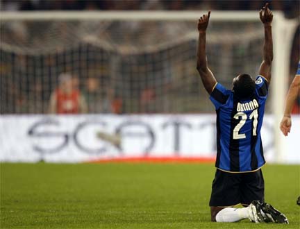 Premier but en Italie et première émotion pour Obinna.(Photo : Reuters)