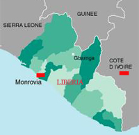 Du Libéria à la Côte d'Ivoire, les mercenaires réclament aujourd'hui d'être payés, pour services rendus.(Carte : SB/RFI)