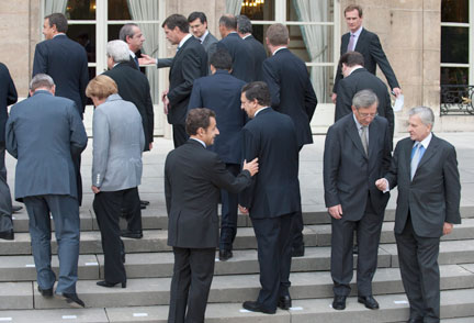 Réunion de l'Eurogroupe à Paris, le 12 octobre 2008.(Photo : Reuters)