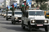 Déploiement de la nouvelle force de sécurité palestinienne dans la ville d'Hébron, le 25 octobre 2008.(Photo : AFP)