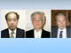 De gauche à droite, les Prix Nobel de physique : Makoto Kobayashi, Toshihide Maskawa,Yoichiro Nambu.(Photo : Reuters)