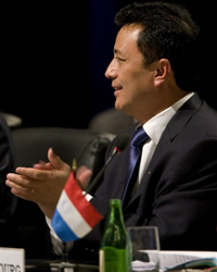 Le président malgache Marc Ravalomanana le 19 octobre 2008, lors du XIIe sommet de la Francophonie à Québec.(Photo : AFP)