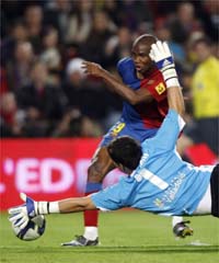 Samuel Eto'o a fait vivre une soirée cauchemardesque à Asenjo.(Photo : Reuters)
