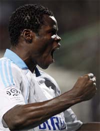 La rage de Taiwo, buteur pour l'OM.(Photo : Reuters)
