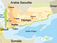 Carte du Yemen, Golfe d'Aden( Carte : RFI )