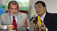 Le président brésilien, Lula da Silva (g) et le président équatorien, Rafael Correa (d).(Montage : RFI / Photos : AFP)
