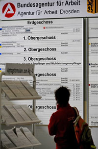 Face à cette hausse généralisée du chômage en Europe, seule l'Allemagne parvient à tirer son épingle du jeu.( Photo : AFP )
