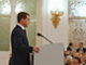 Le président russe Dmitri Medvedev lors de son premier discours à la nation, au Kremlin à Moscou, le 5 novembre 2008.(Photo : Reuters)